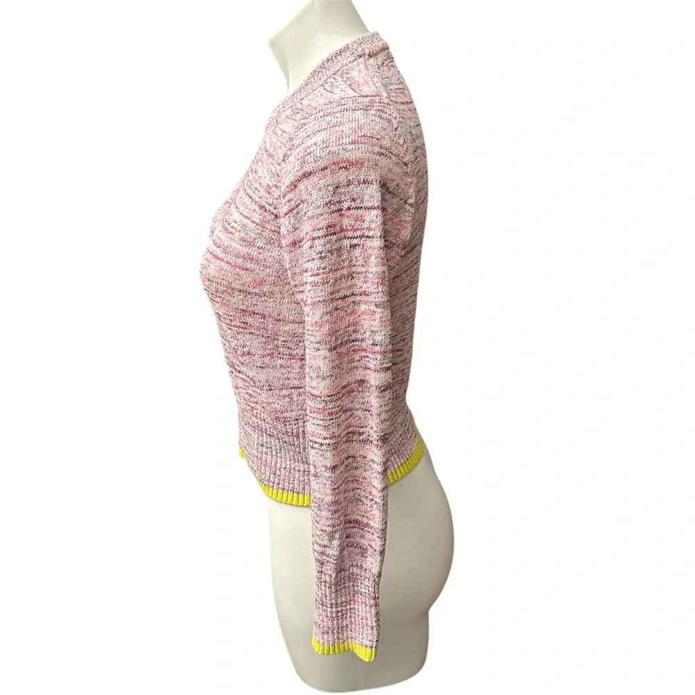 J. Crew Space-Dyed Crewneck Cotton Sweater Tropical Azalea Multi - Size Medium
